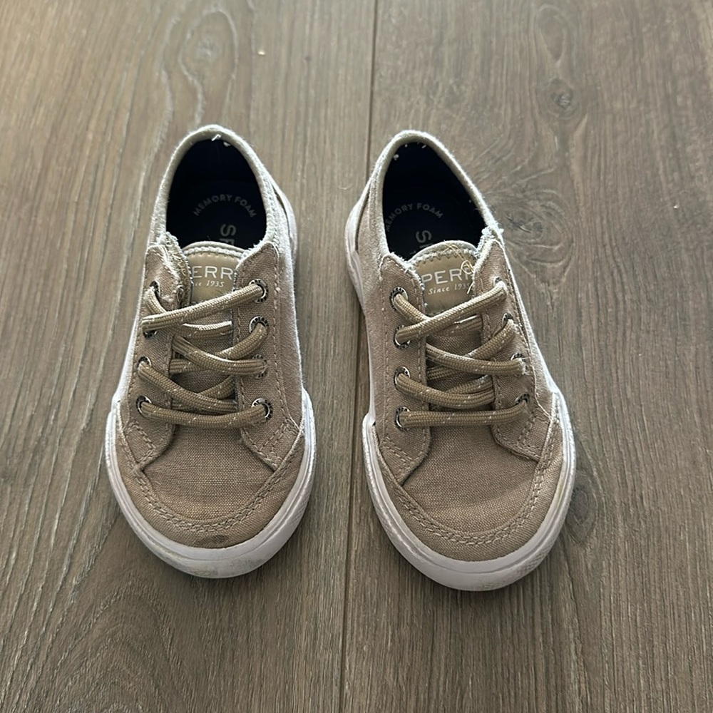 Khaki Sperry shoes Toddler size 7